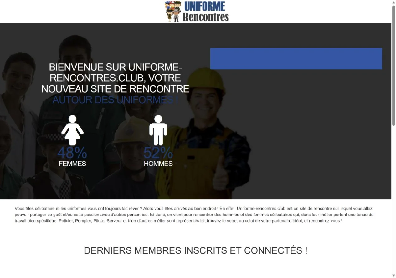Aperçu de la page d’accueil de uniforme-rencontres.club
